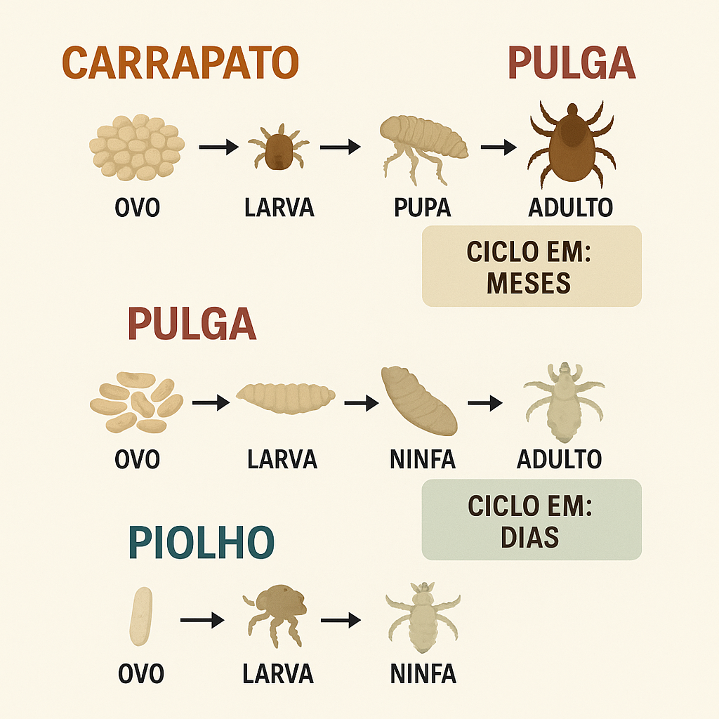 Diferenças Entre Carrapatos, Pulgas e Piolhos em Animais de Estimação
