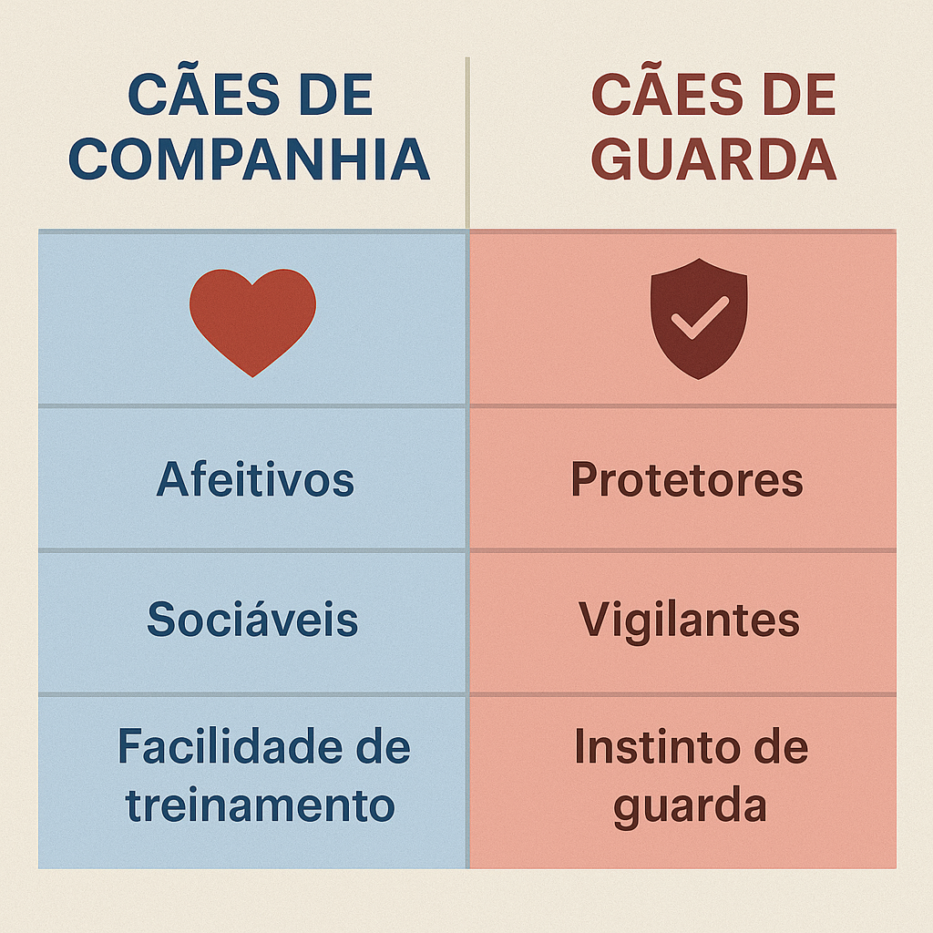 Diferença entre Cães de Companhia e Cães de Guarda